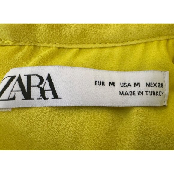 2/$30 ZARA Medium Yellow Pleated Sleeveless Dress Medium - Picture 5 of 15
